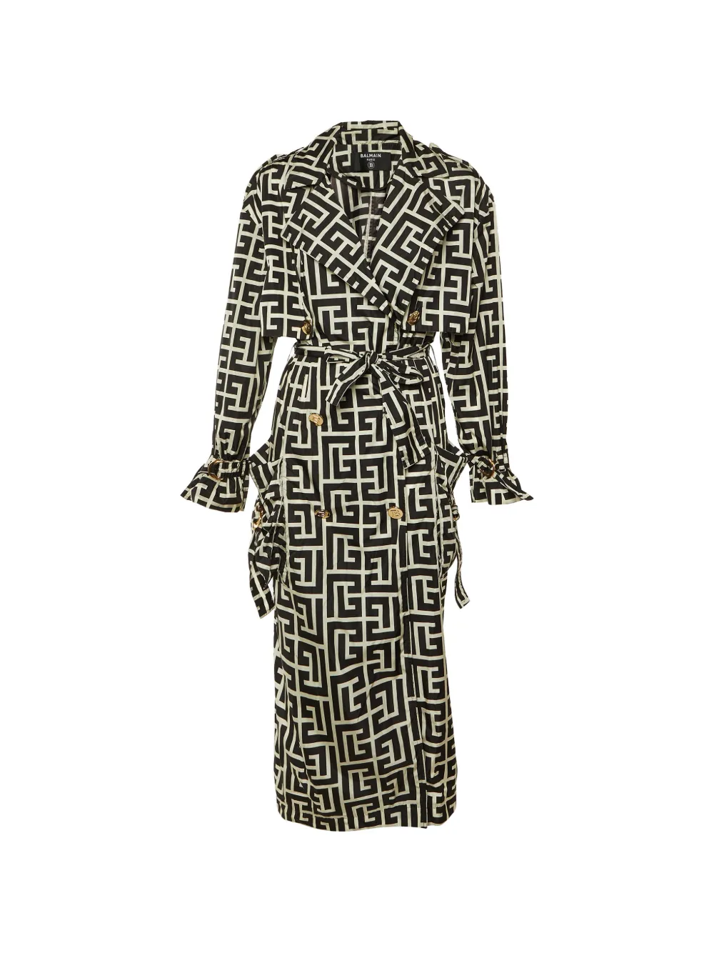 Balmain Pre-Owned monogram-print coat - Nero