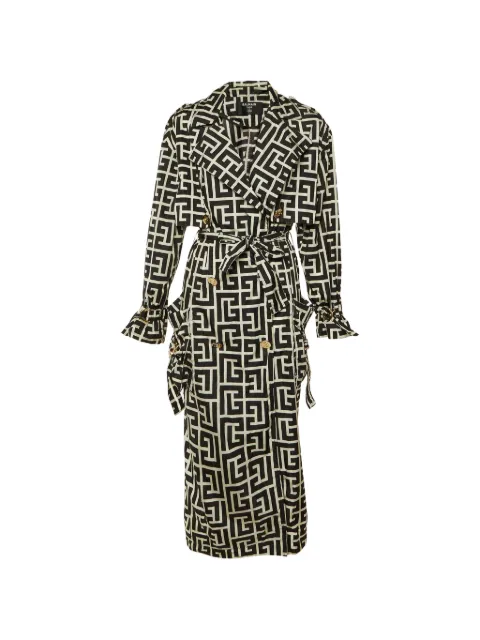 Balmain Pre-Owned abrigo con monograma estampado