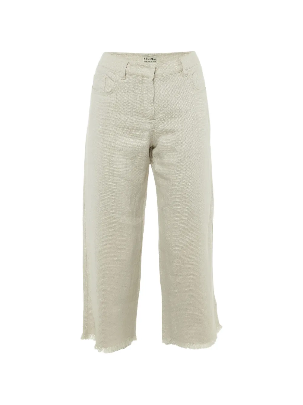 'S Max Mara textured frayed-hem trousers - Nude