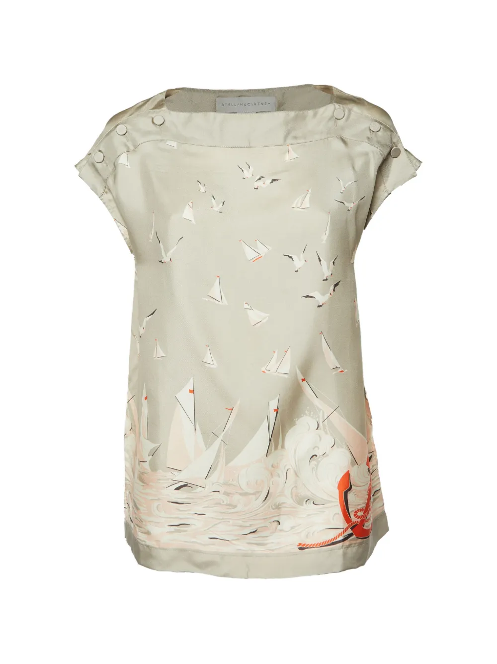 Stella McCartney Pre-Owned printed silk top - Toni neutri