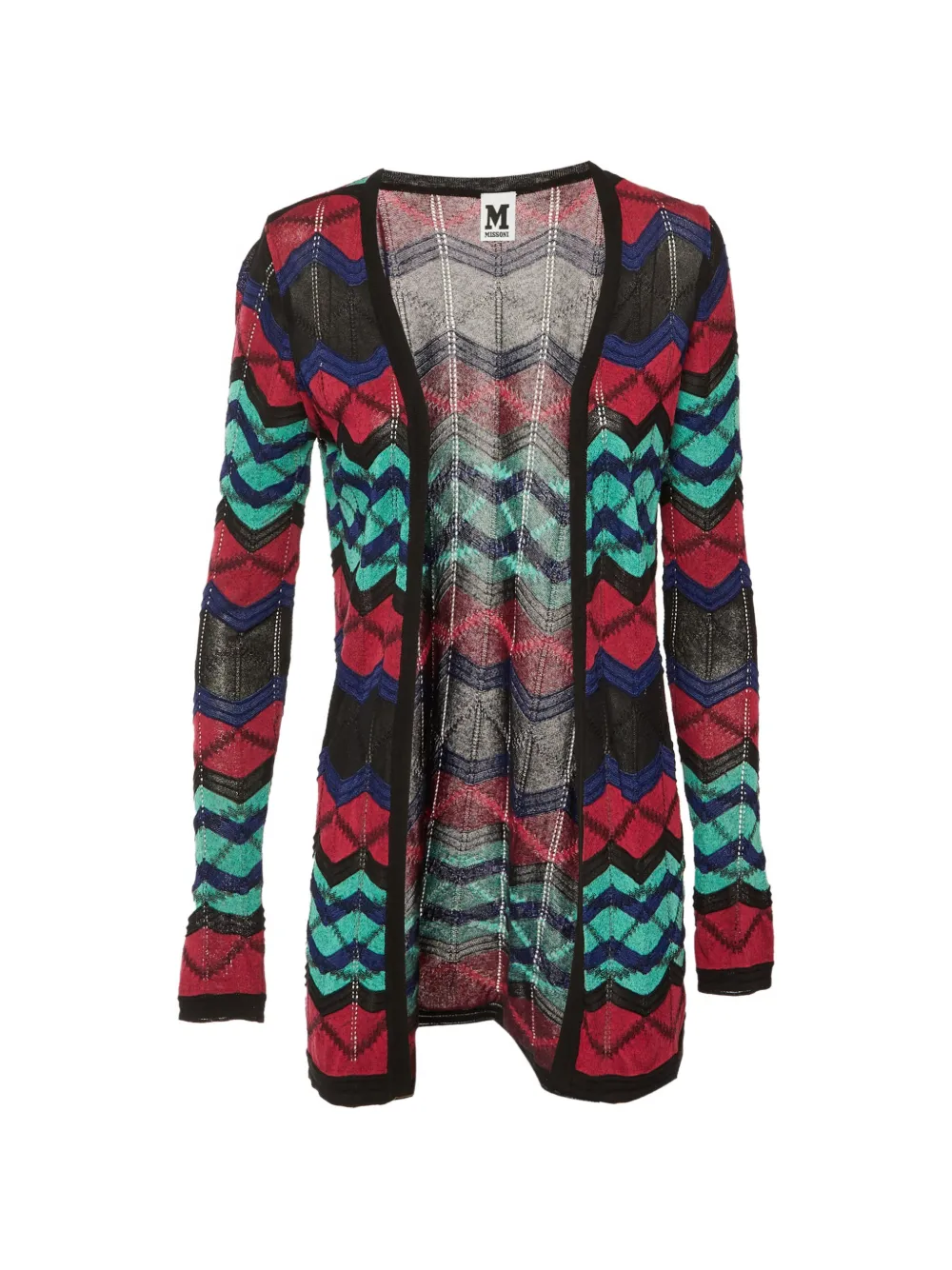 Missoni Pre-Owned chevron-knit open-front cardigan - Nero