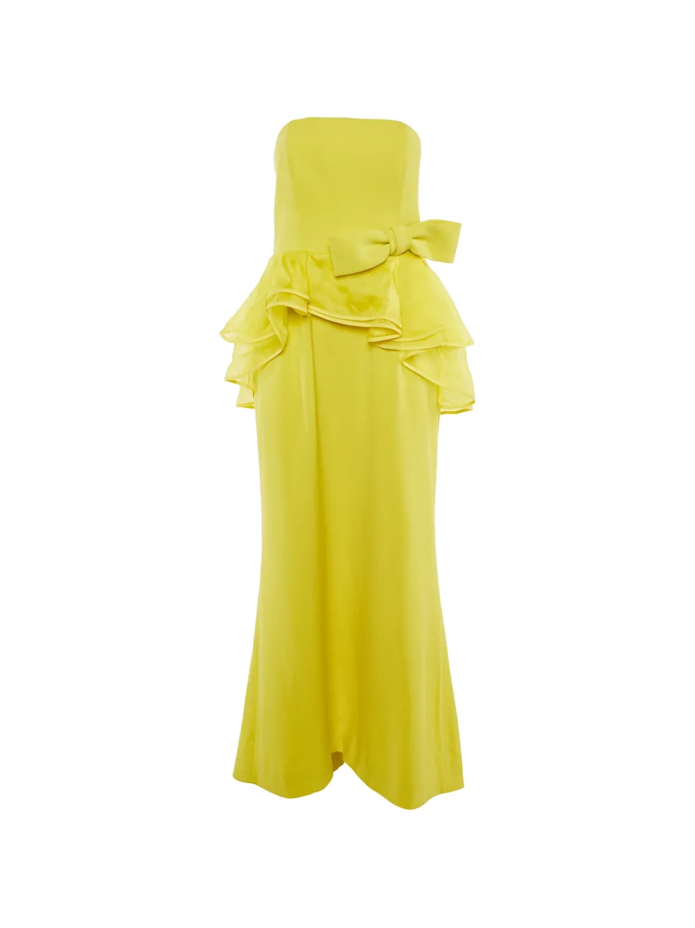 Paule Ka bow asymmetric frill maxi dress - Yellow