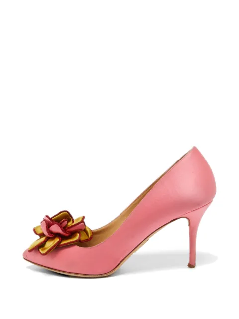 Charlotte Olympia flower-detail pointed-toe pumps