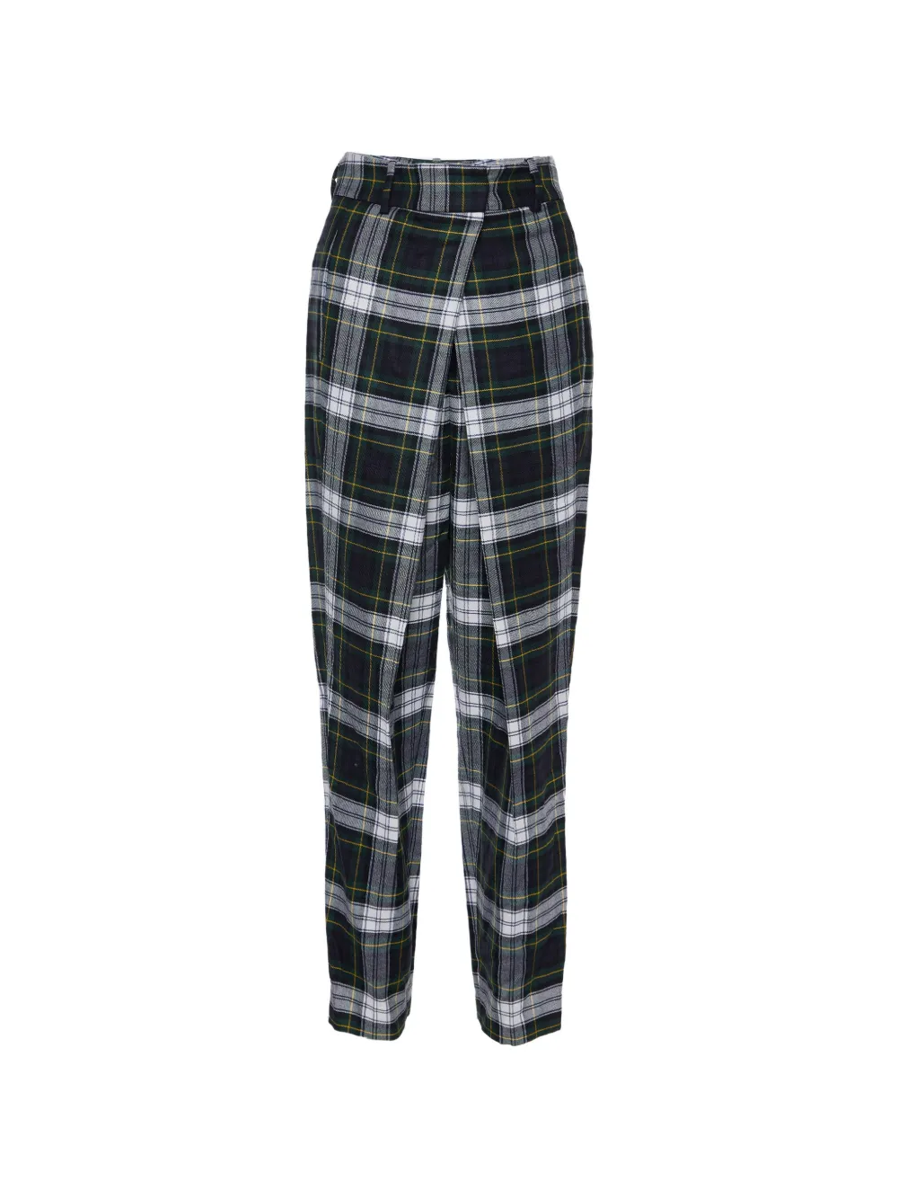 Alexander McQueen Pre-Owned tartan-pattern pleated wool trousers - Verde