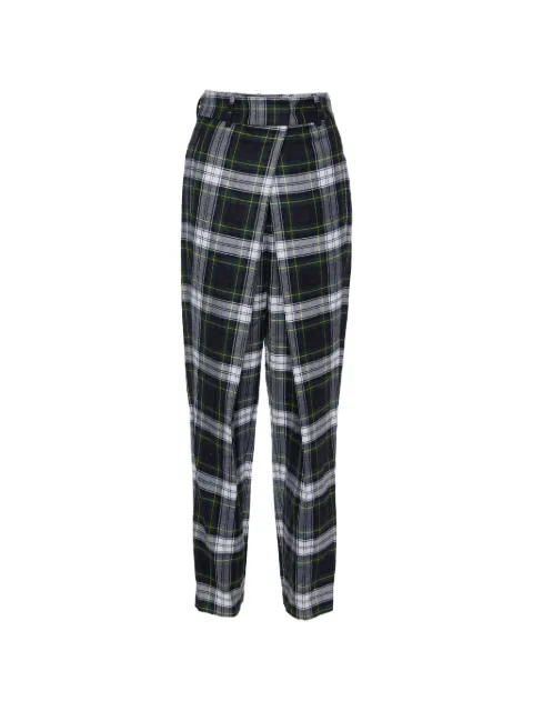 Alexander McQueen Pre-Owned tartan-pattern pleated wool trousers