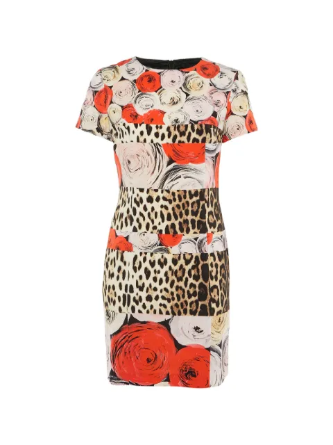 Moschino Cheap & Chic vestido con estampado de rosas y leopardo