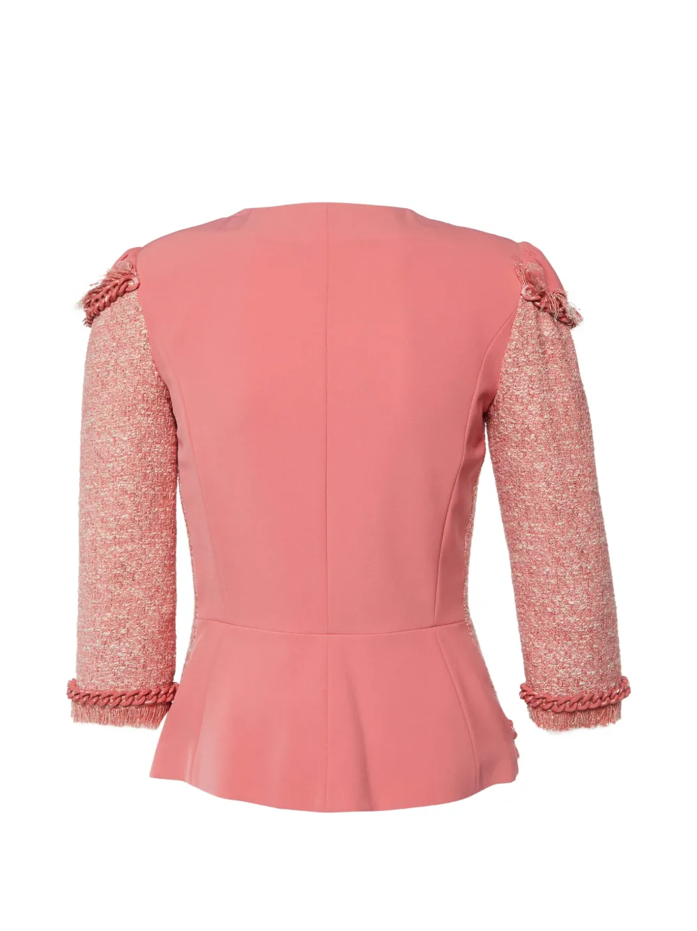 Elisabetta Franchi Tweed Crepe chain-detail Jacket | Pink
