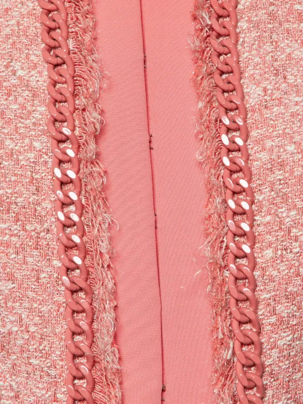 Elisabetta Franchi Tweed Crepe chain-detail Jacket | Pink