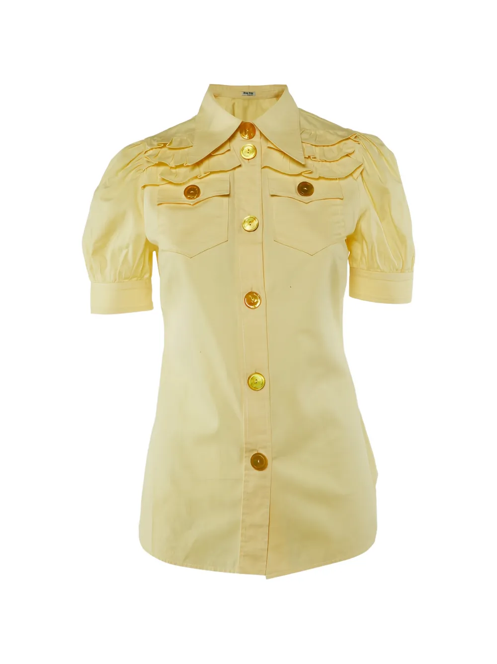 Miu Miu Pre-Owned ruffled button-front shirt - Giallo