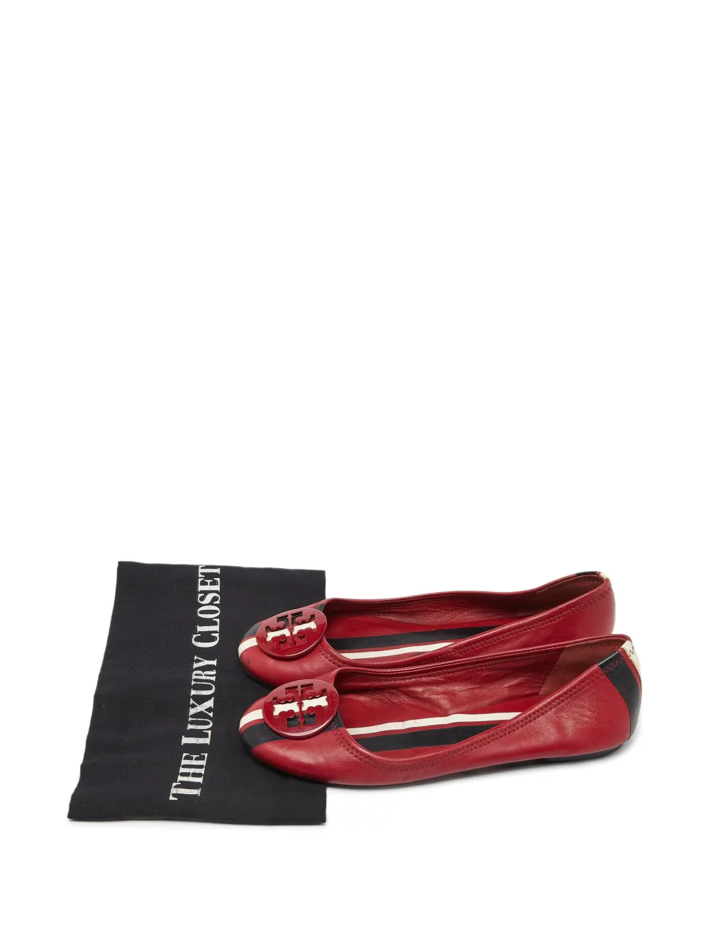 Tory Burch logo-plaque ballet flats - Rosso