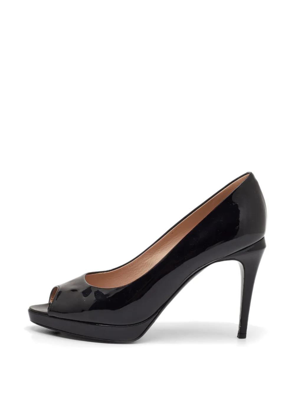 Fendi Pre-Owned patent leather peep-toe pumps - Schwarz