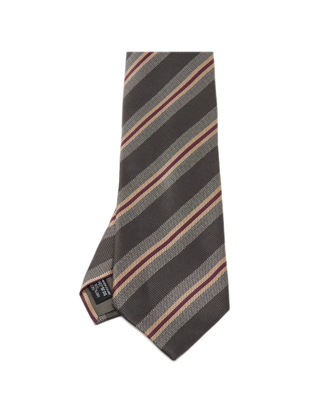 Giorgio Armani Pre-Owned striped jacquard tie - Grigio