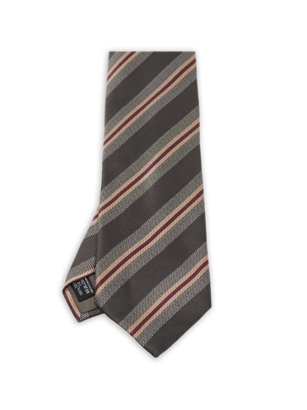 Giorgio Armani Pre-Owned striped jacquard tie - Grigio