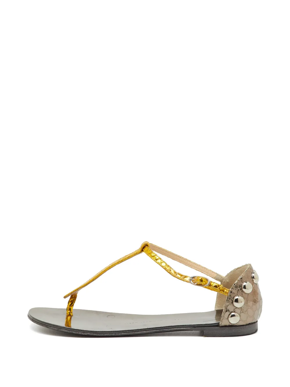 Giuseppe Zanotti Vintage python-embossed leather sandals - Gelb
