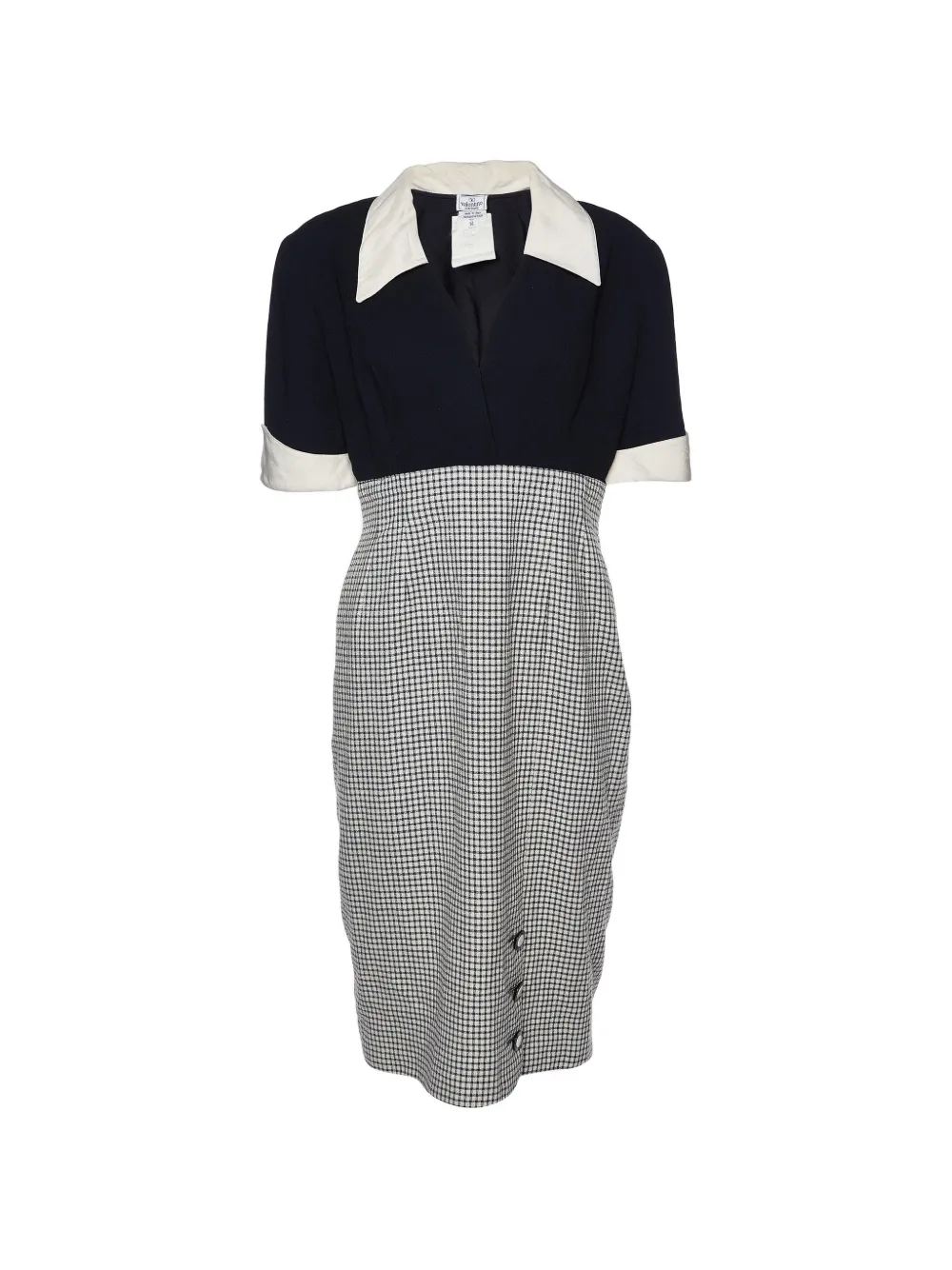 Valentino Garavani Pre-Owned check-pattern panelled dress - Nude