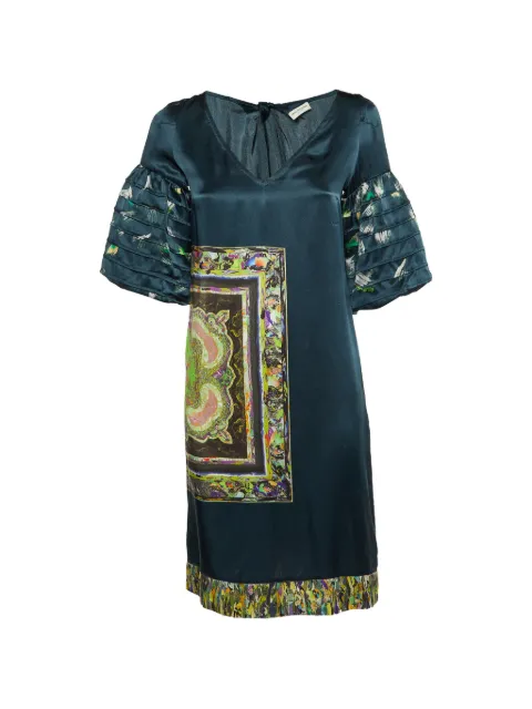 Dries Van Noten Pre-Owned printed silk shift mini dress