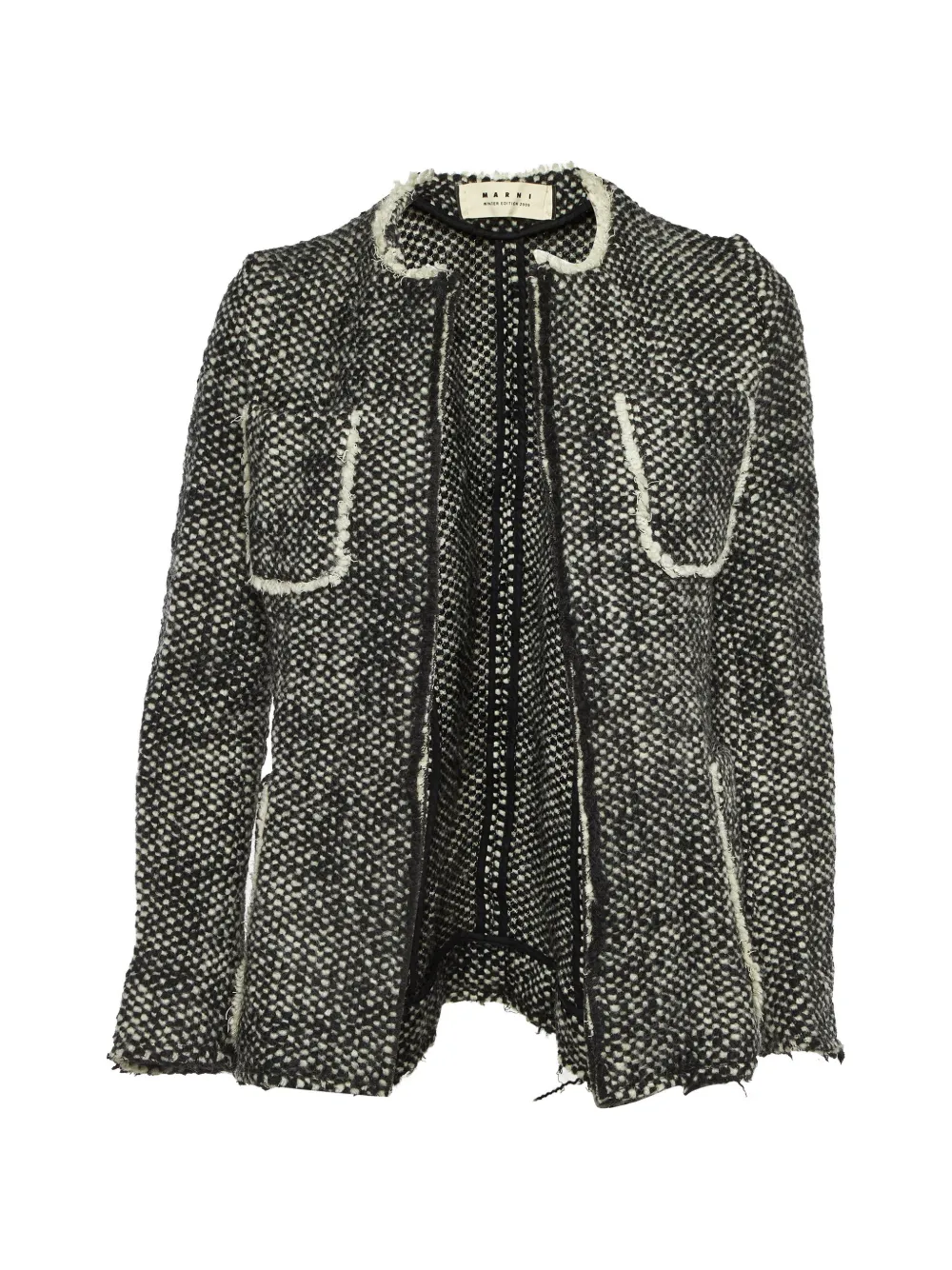Marni Pre-Owned 2009 knitted patch-pocket jacket - Nero