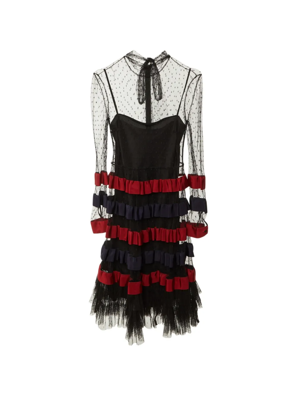 Red Valentino Vintage tulle tiered dress - Nero