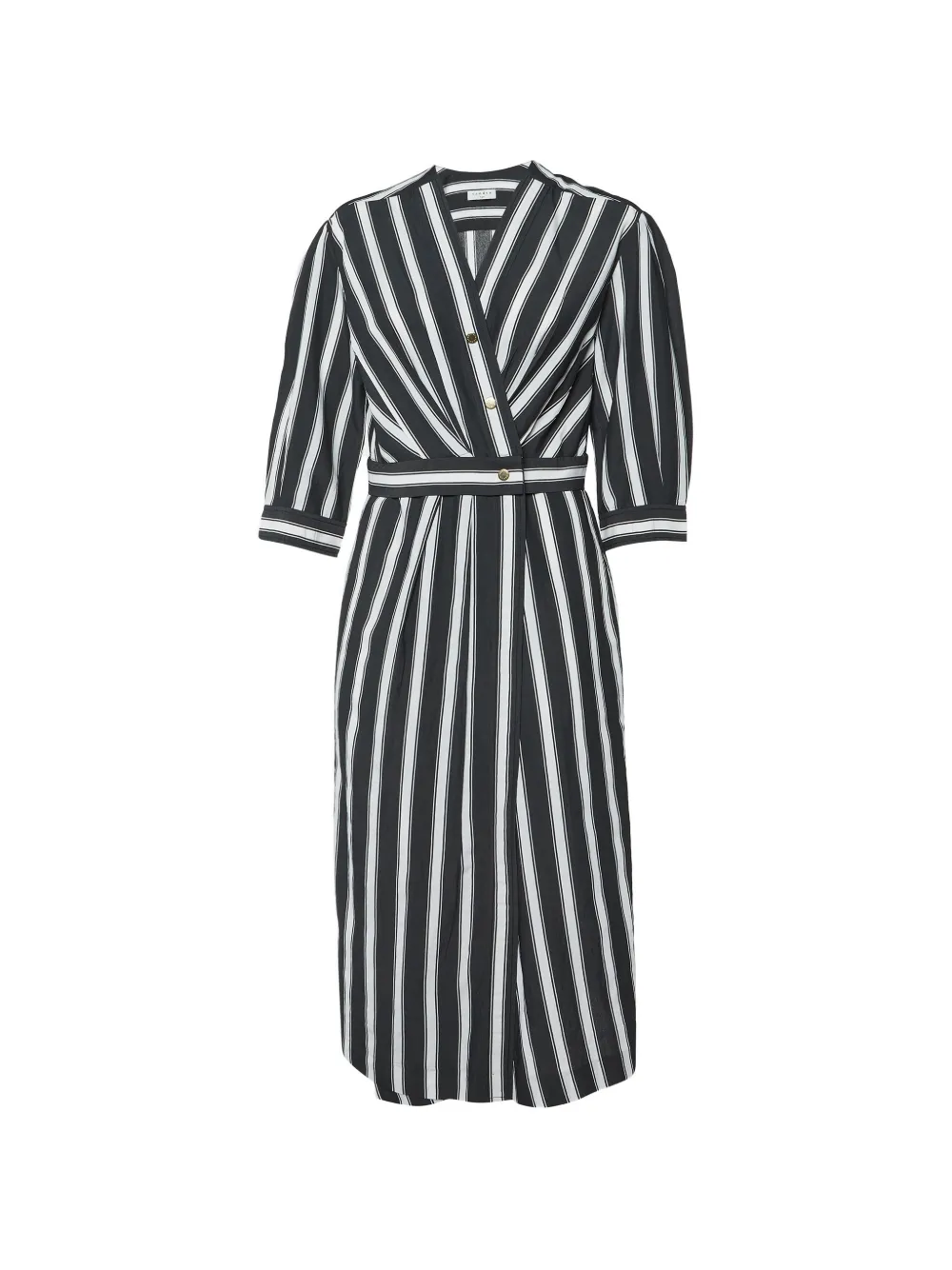 SANDRO striped midi dress - Nero