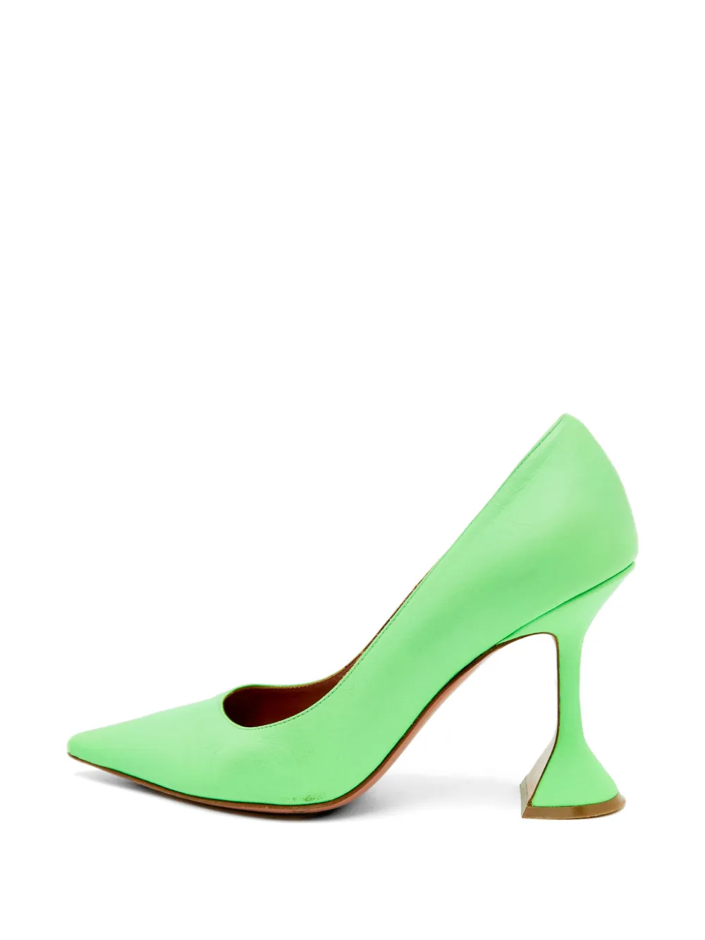 Amina Muaddi patent leather pointed yoe pumps - Grün