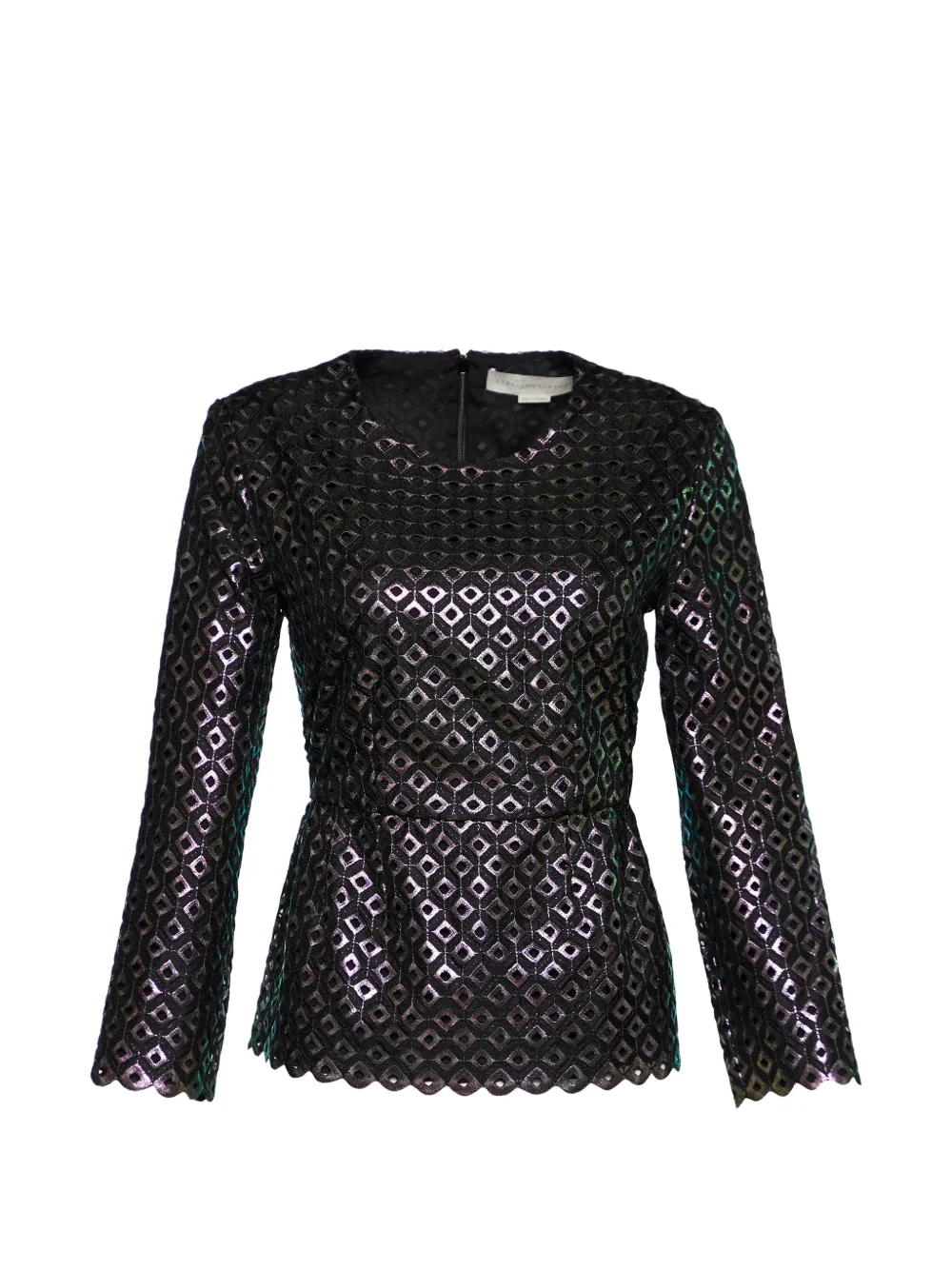 Stella McCartney Pre-Owned cutwork-detail peplum blouse - Nero