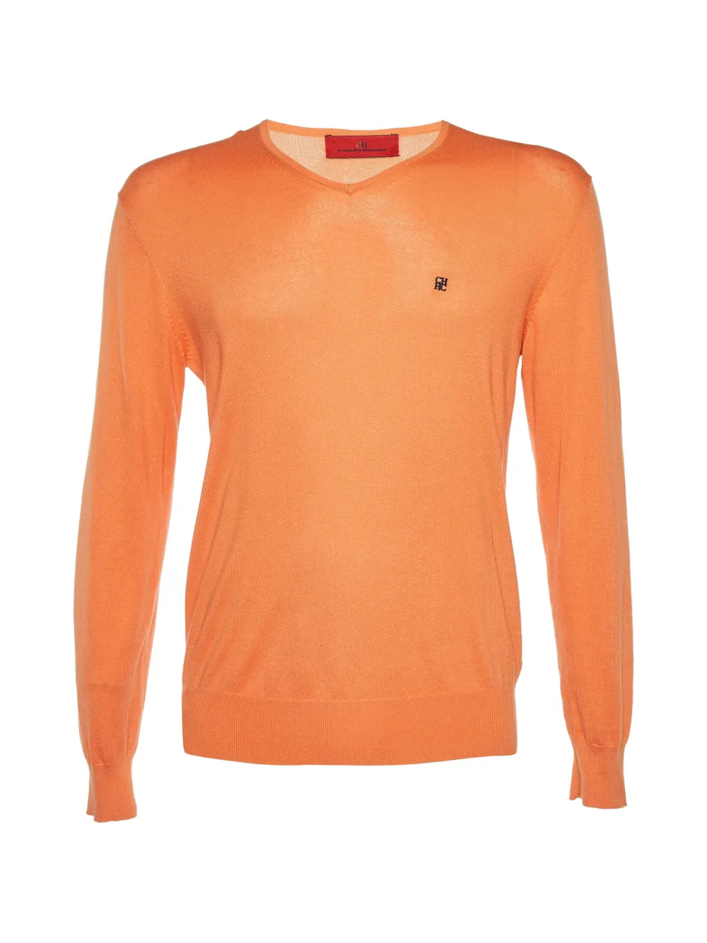 Carolina Herrera Vintage knit V-neck sweater - Orange
