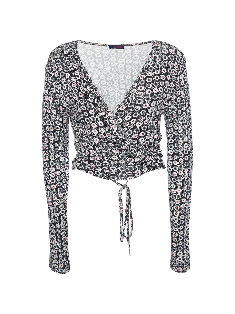Kenzo Pre-Owned printed wrap long-sleeve top - Nero