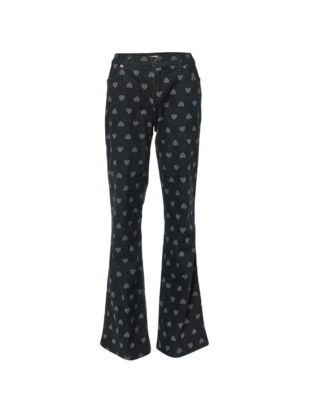 Moschino Pre-Owned heart-pattern flared jeans - Blu