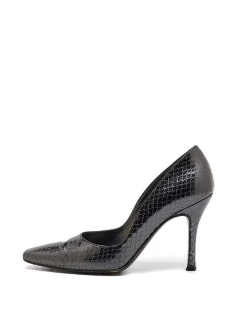 Stuart Weitzman python-embossed leather pumps