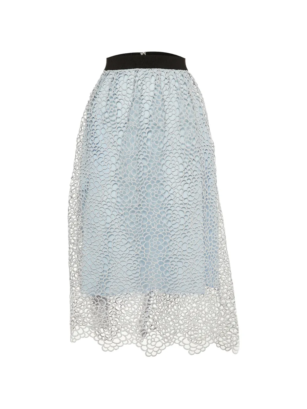 Self-Portrait Daisy guipure midi skirt - Blu
