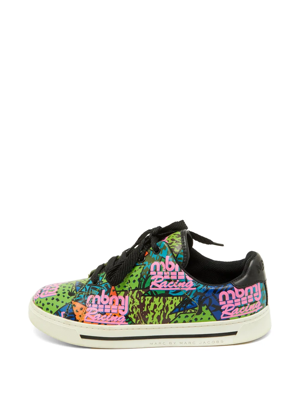 Marc Jacobs Vintage leather graffiti-print sneakers - Grün