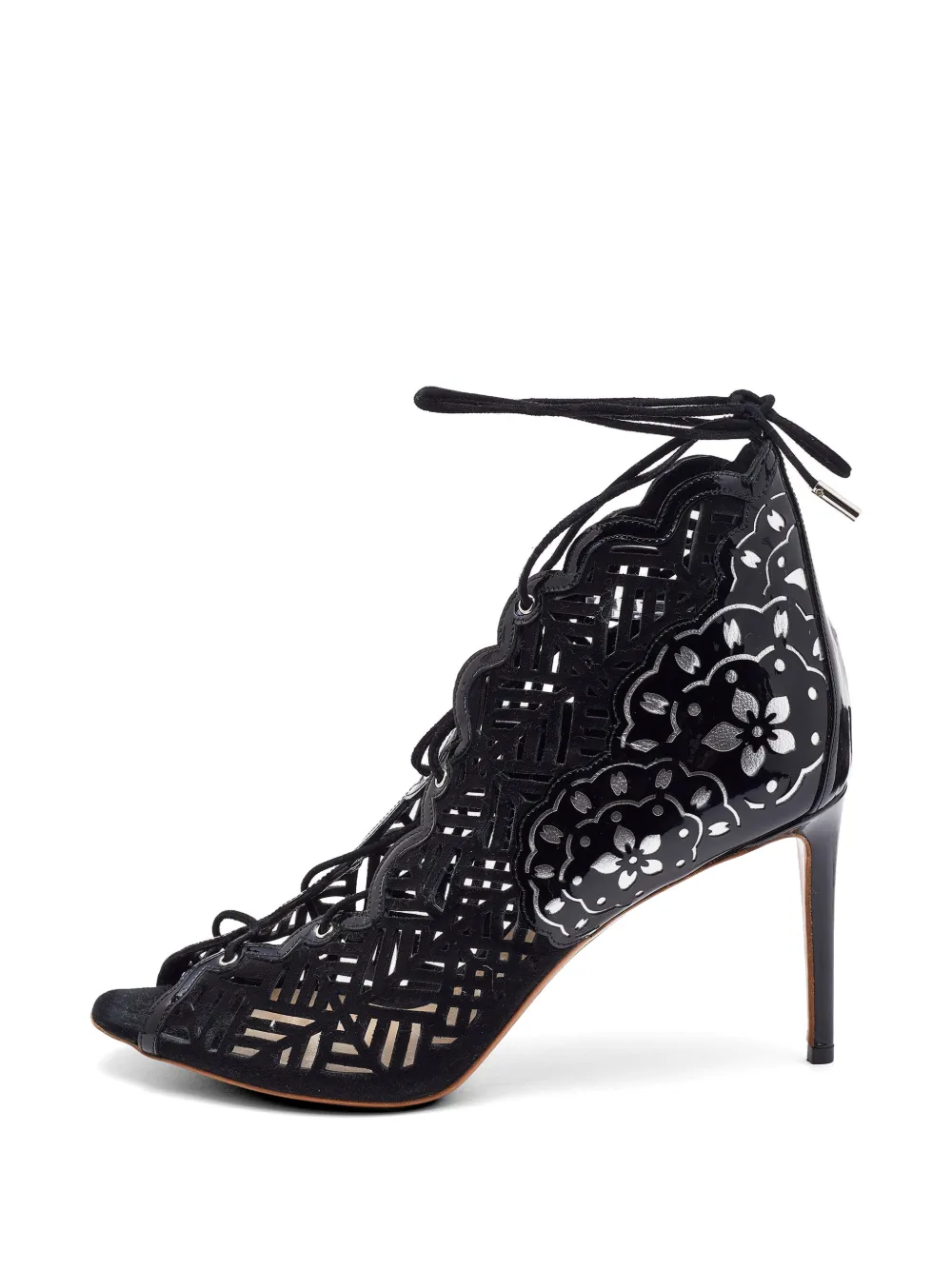 Nicholas Kirkwood laser-cut lace-up boots - Nero