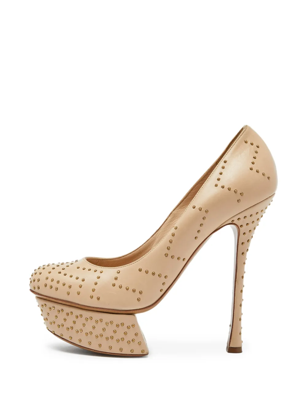 Nicholas Kirkwood studded platform pumps - Nude