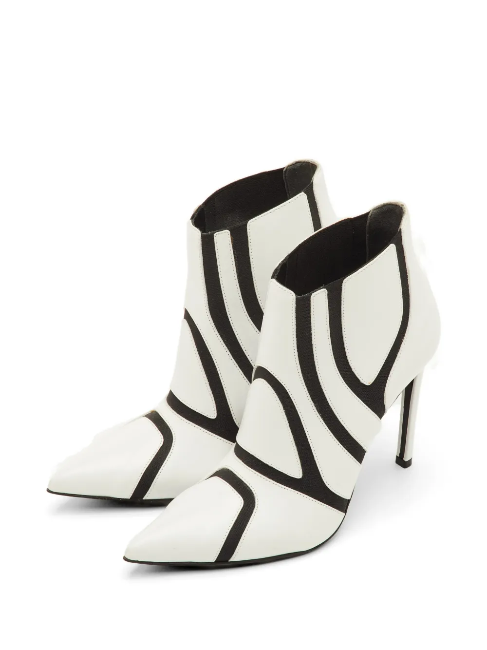 Balenciaga Pre-Owned graphic-band pointed-toe ankle boots - Weiß