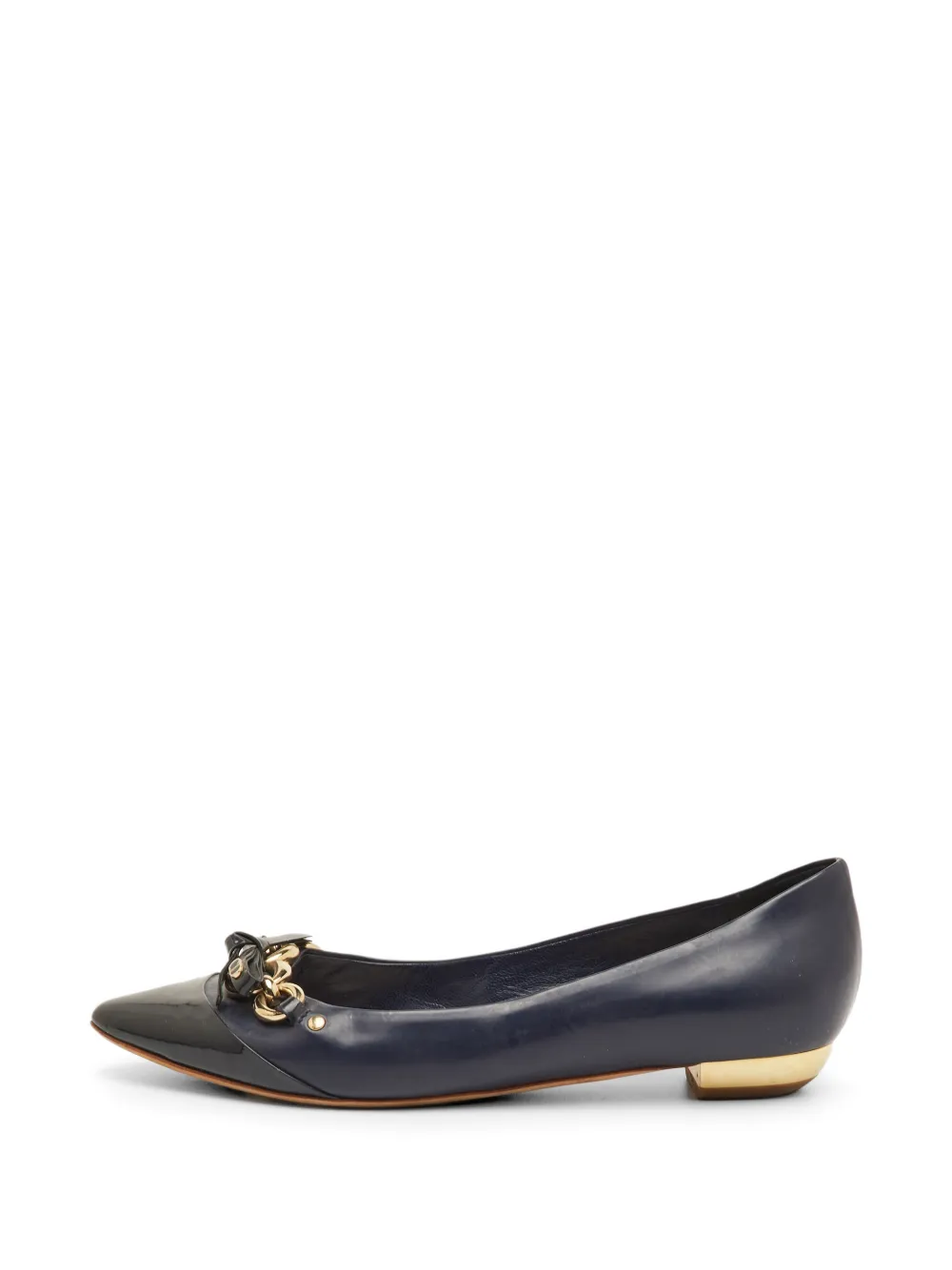 Christian Dior Pre-Owned bow-detail pointed-toe ballet flats - Blue