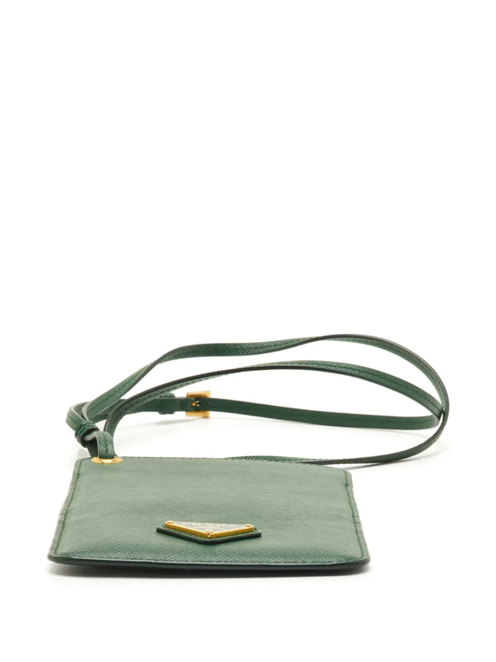 Prada Pre-Owned Saffiano-leather strap phone case - Verde