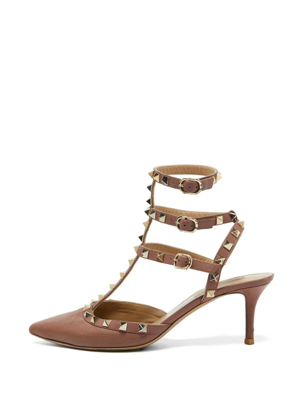 Valentino Garavani Pre-Owned Rockstud ankle-strap pumps - Toni neutri