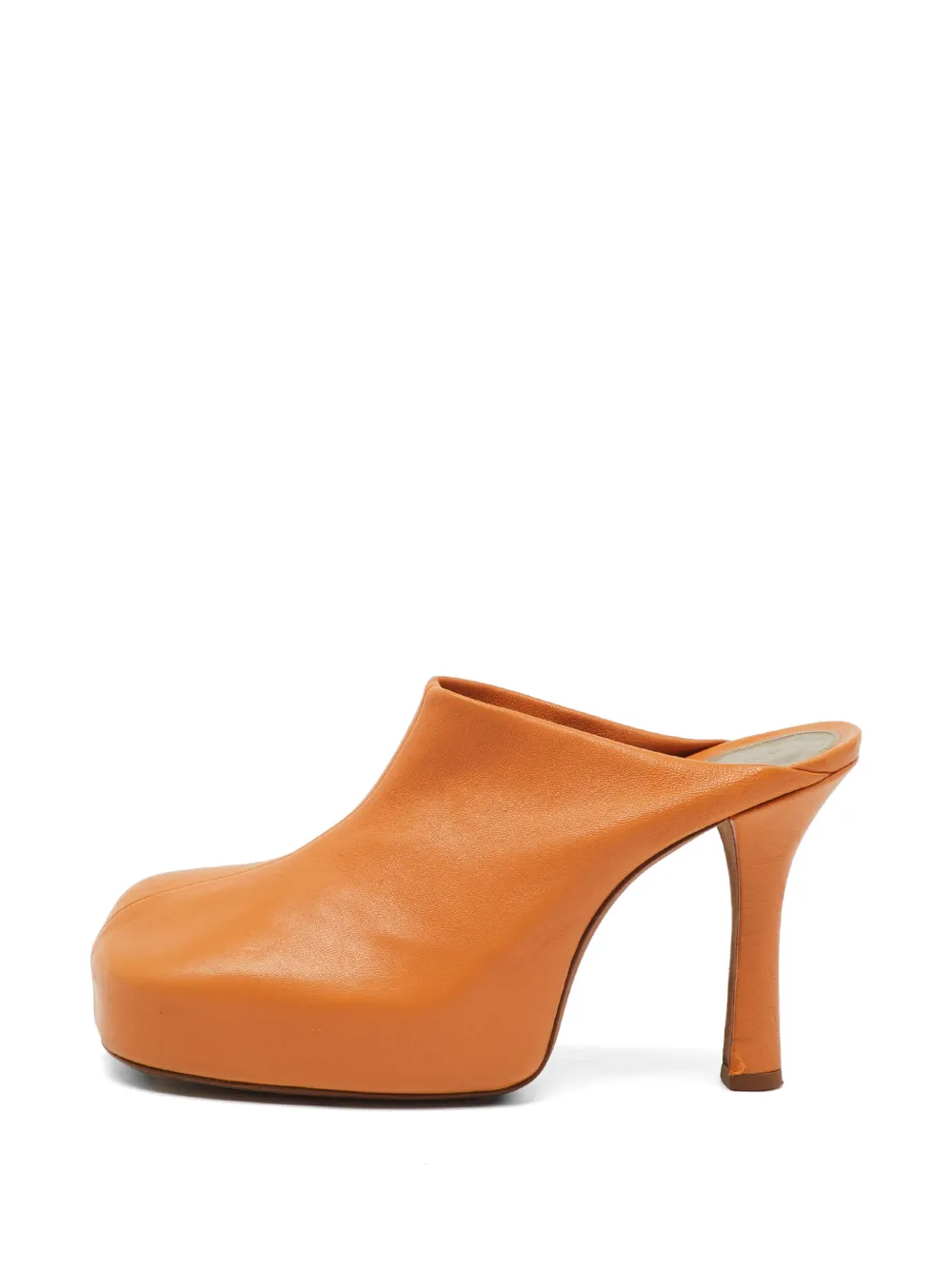 Bottega Veneta Pre-Owned square-toe mules - Orange