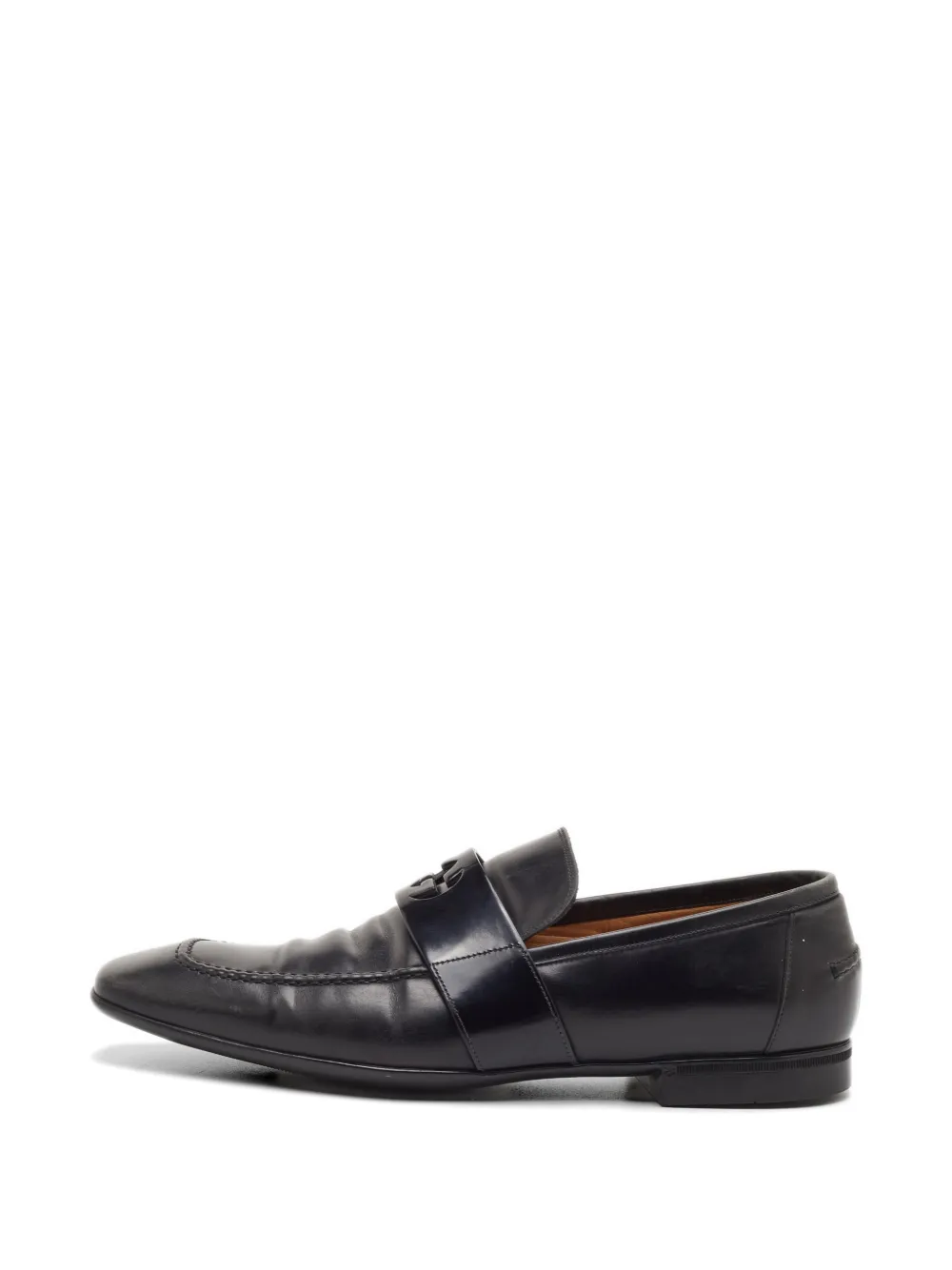 Gucci Pre-Owned Interlocking-GG leather loafers - Nero