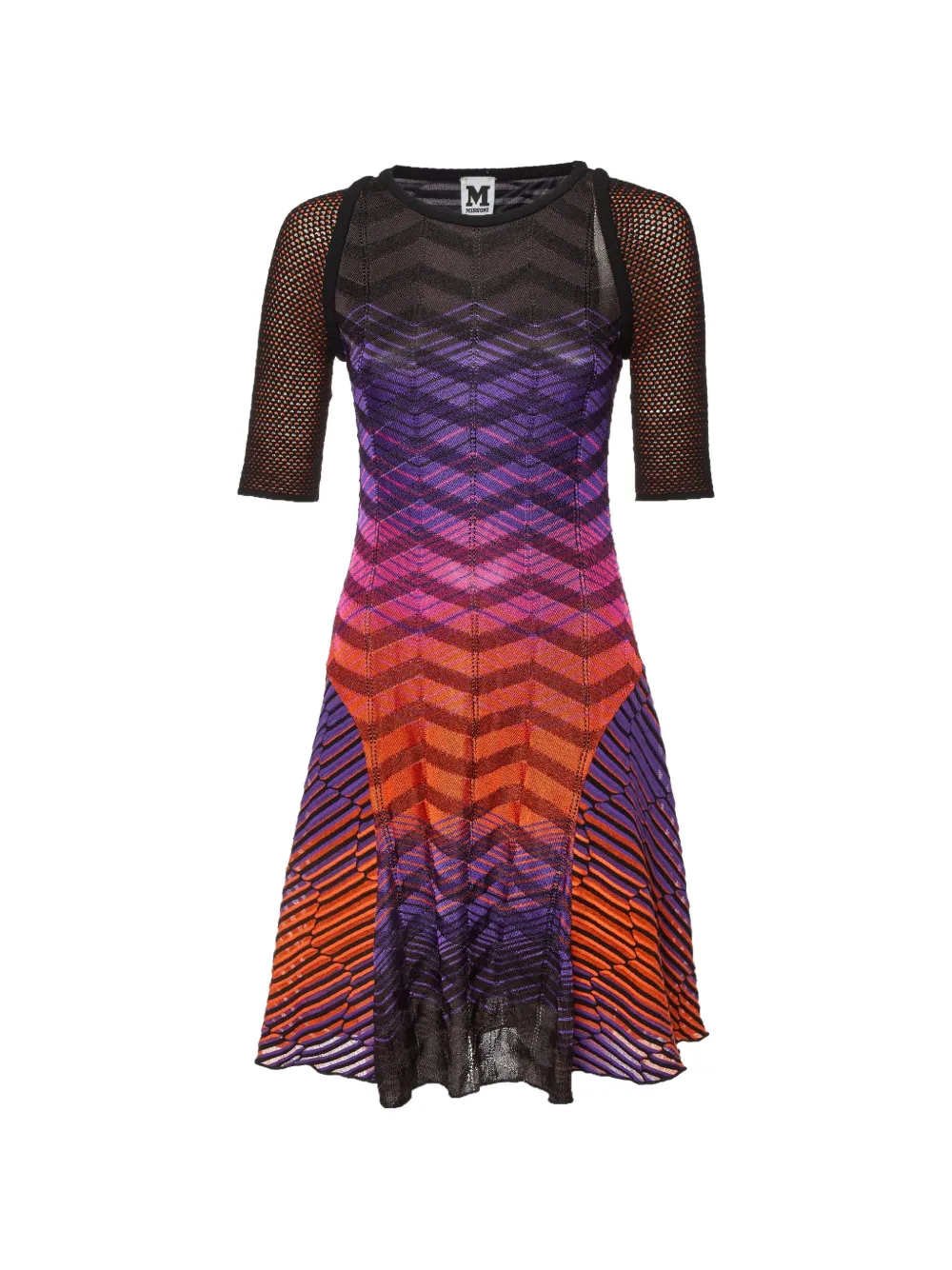 Missoni Pre-Owned mesh-sleeve midi dress - Violett