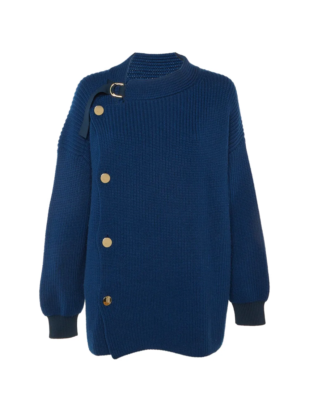 Stella McCartney Pre-Owned asymmetrical rib-knit cardigan - Blu