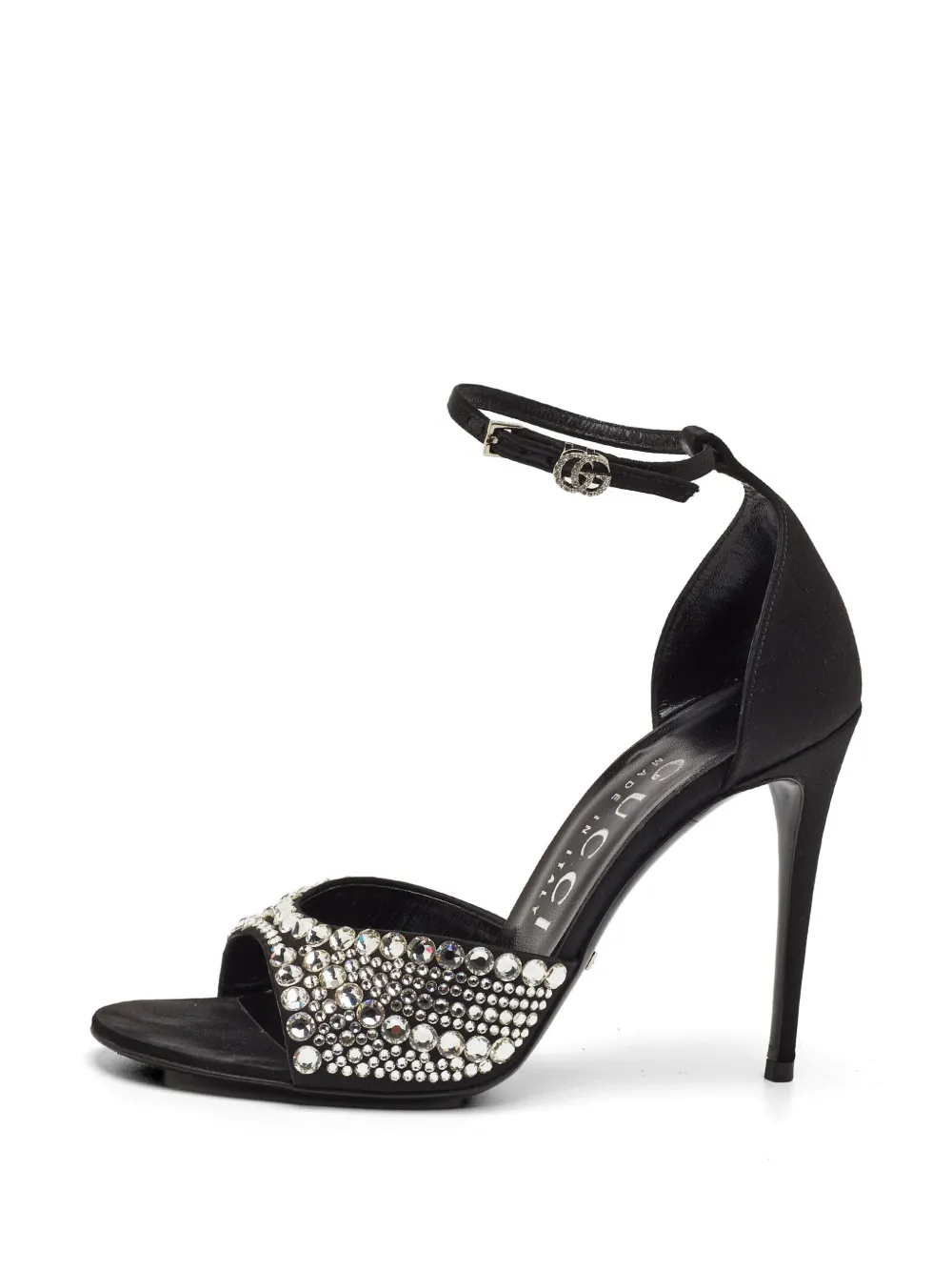 Gucci Pre-Owned crystal-embellished ankle-strap heeled sandals - Schwarz