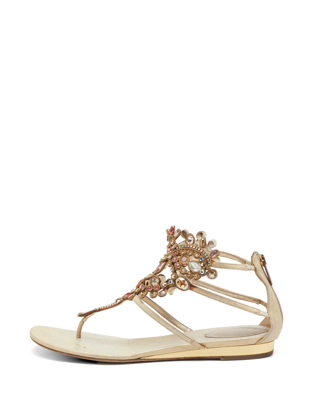 René Caovilla crystal-embellished T-strap sandals - Braun