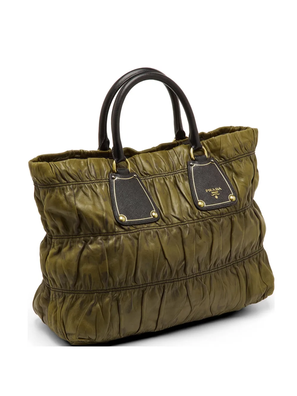 Prada Pre-Owned Gaufre Antic leather tote bag - Verde