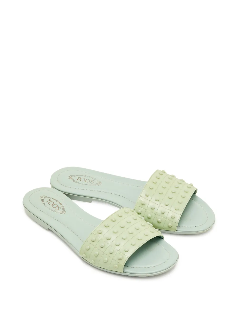 Tod's Vintage studded leather sandals - Grün