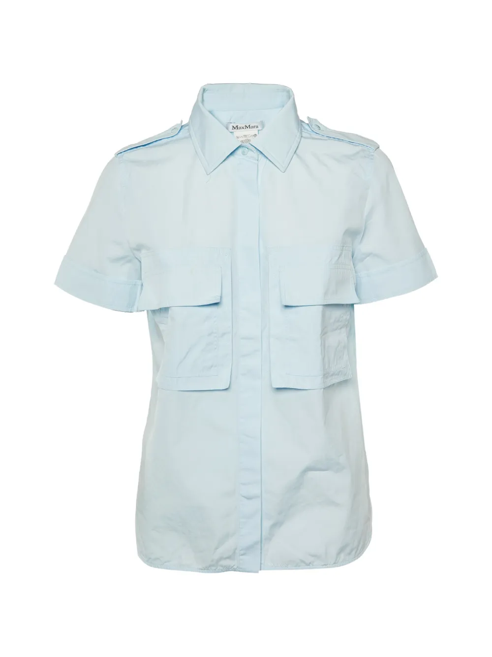 Max Mara epaulette short-sleeves shirt - Blu