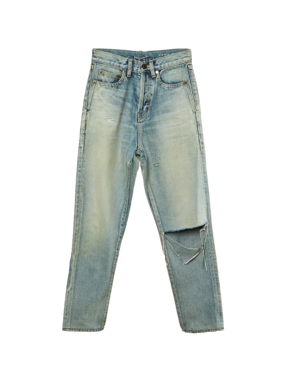 Saint Laurent Pre-Owned distressed slim-fit jeans - Blue