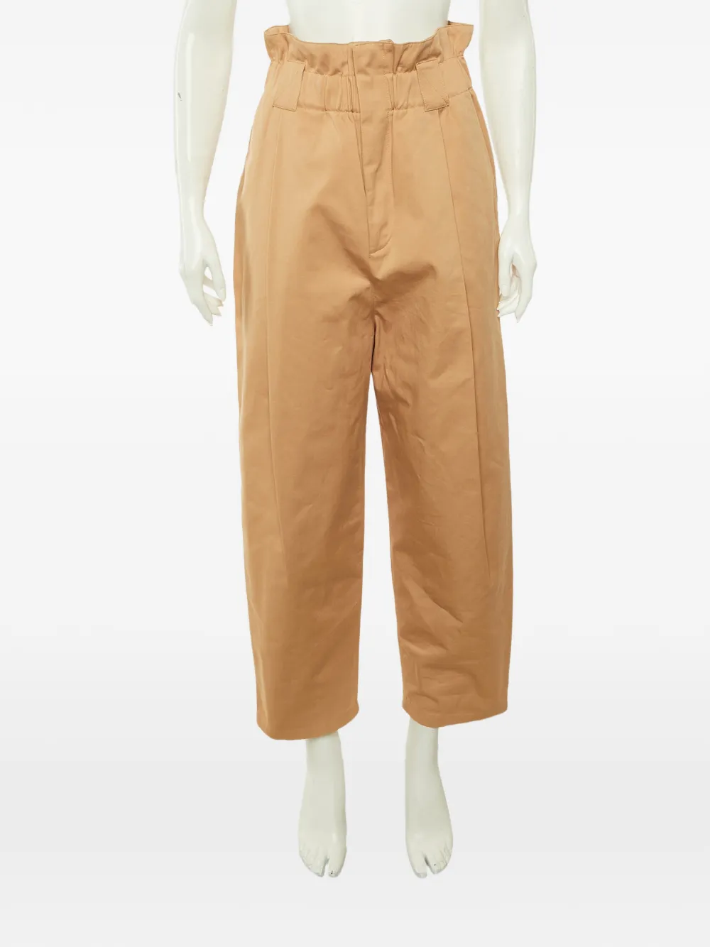 Fendi Pre-Owned paperbag-waist cotton trousers - Nude