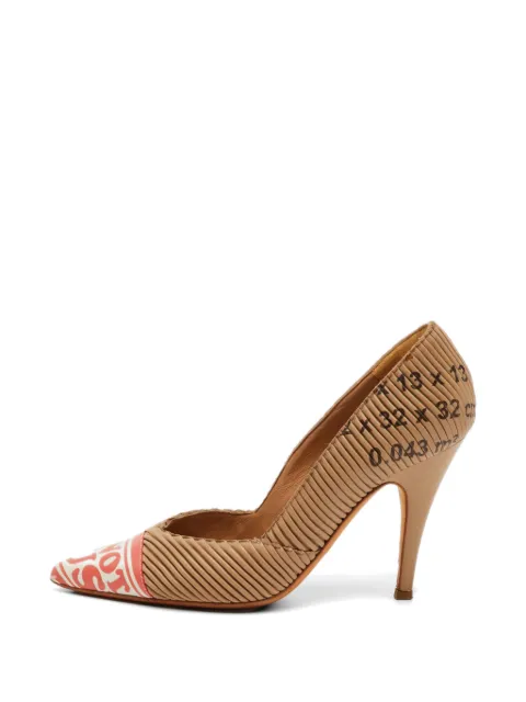 Moschino Pre-Owned pleated pointed-toe pumps