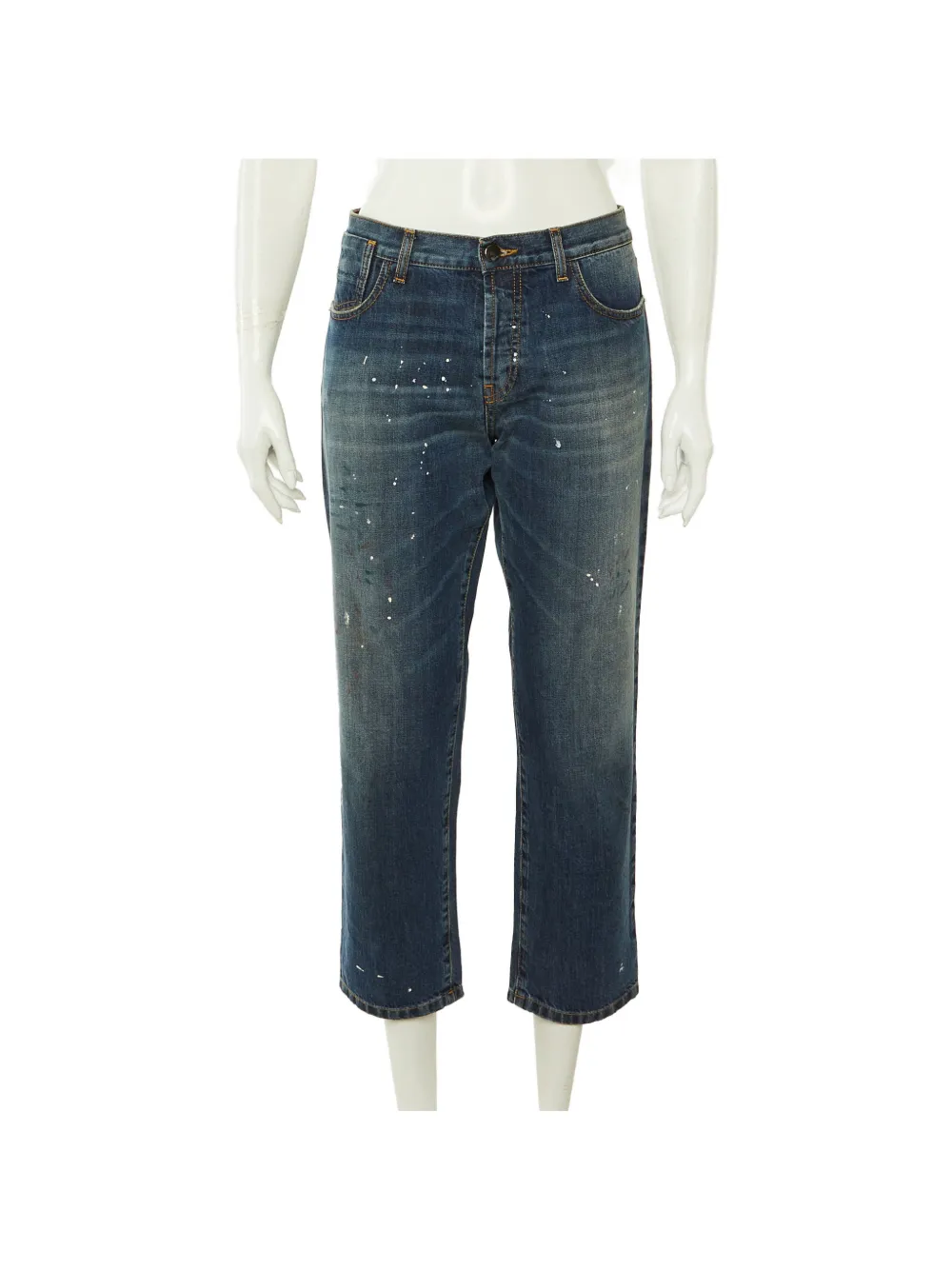 Marni Pre-Owned low-waist paint-splatter jeans - Blu